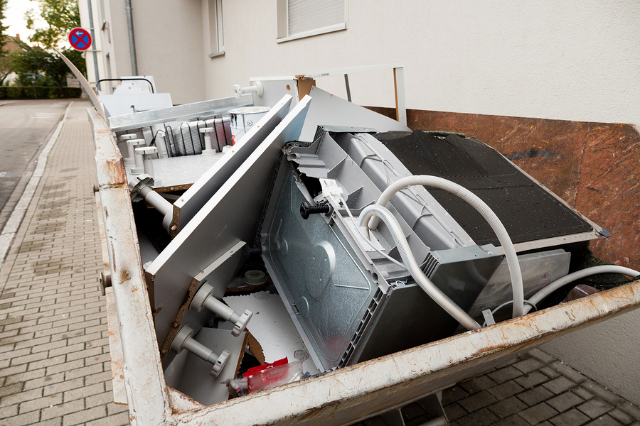 E-Waste Los Angeles in a dumpster